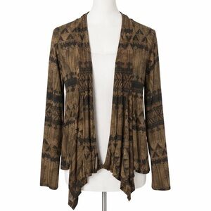 Guess by Marciano Geometric Tan Cardigan Size Medium